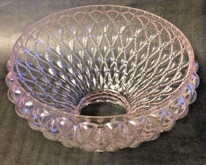 New 10" Student Lamp Shade Pink Crystal Glass Diamond Quilted, Crimp Top, #SH408