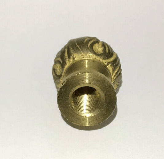 New 2" Antique Style Unfinished Brass Acanthus Lamp Finial, 1/8F Tap (3/8") 846U - Stone Door Lamps