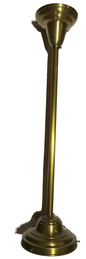 New Brass Pendant Fixture W/ 6" Shade Holder, Antique Brass Finish, 27" Drop Max - Stone Door Lamps