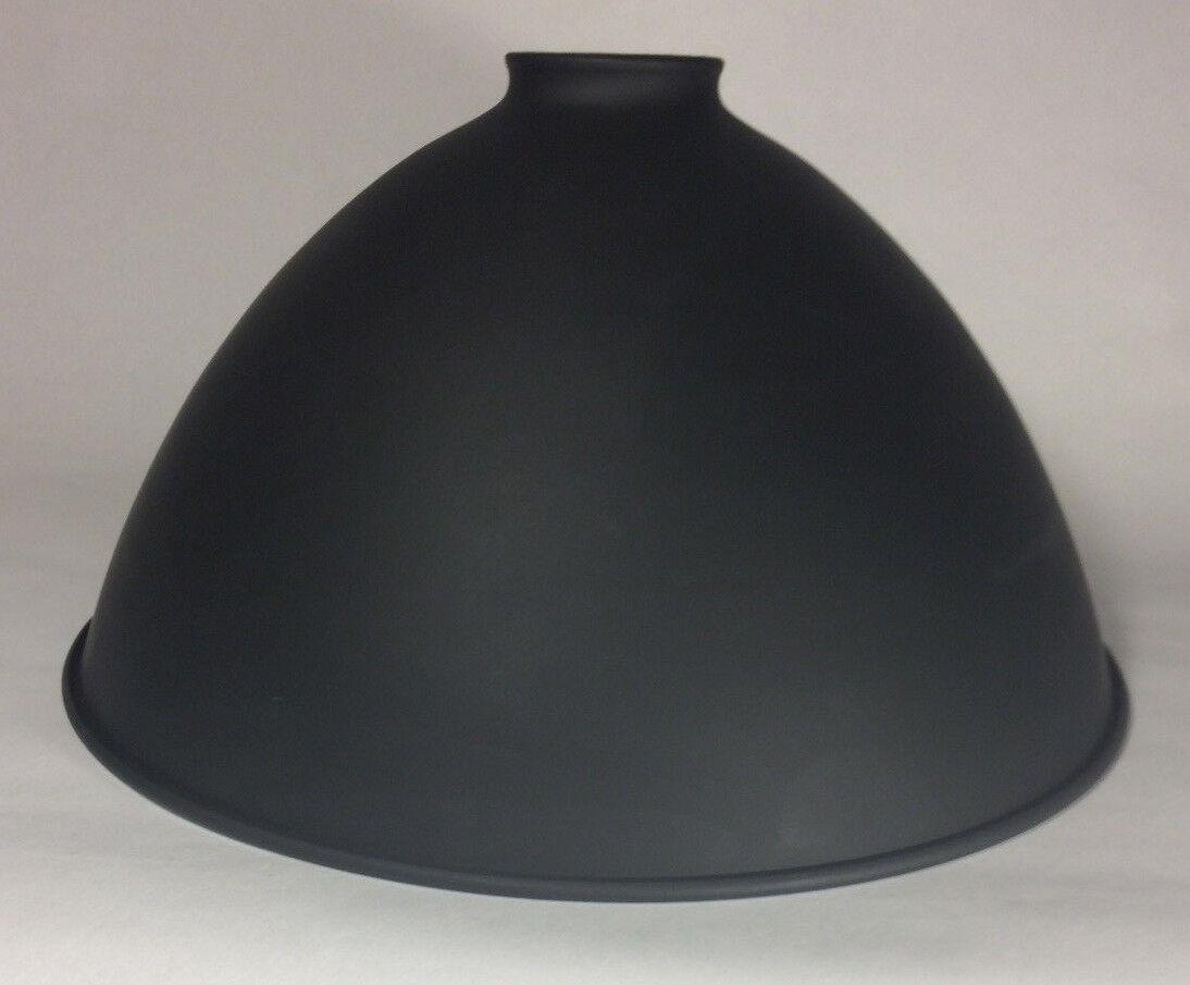 2 1/4" X 12" Satin Black Industrial Style Metal Dome Pendant Lamp Shade #IS353BK - Stone Door Lamps