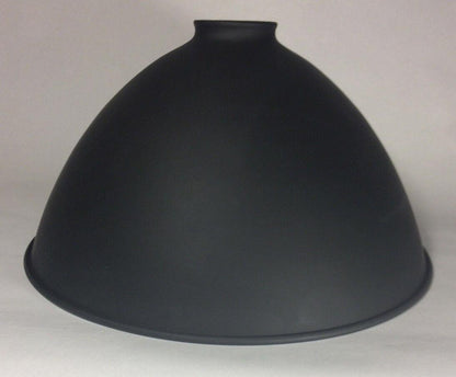 2 1/4" X 12" Satin Black Industrial Style Metal Dome Pendant Lamp Shade #IS353BK - Stone Door Lamps