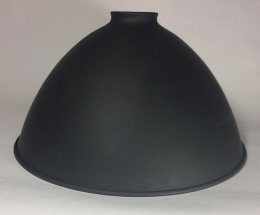 2 1/4" X 12" Satin Black Industrial Style Metal Dome Pendant Lamp Shade #IS353BK - Stone Door Lamps