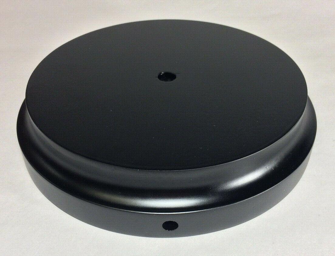 New 6.5" Modern Style Black Wooden Lamp Base w/ Wire Way Hole, Tapered Edge 306B - Stone Door Lamps