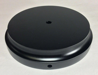New 6.5" Modern Style Black Wooden Lamp Base w/ Wire Way Hole, Tapered Edge 306B - Stone Door Lamps
