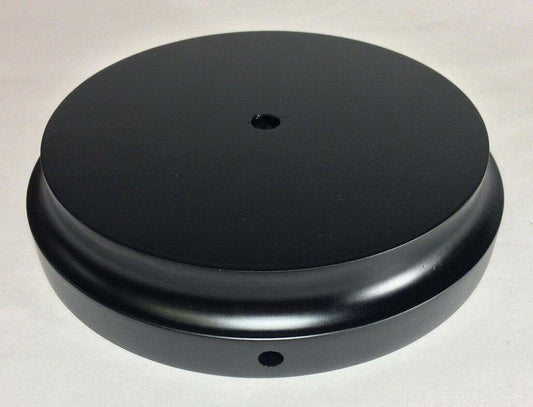 New 6.5" Modern Style Black Wooden Lamp Base w/ Wire Way Hole, Tapered Edge 306B - Stone Door Lamps
