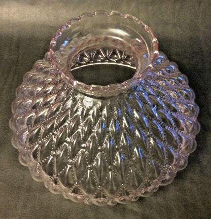 New 10" Pink Crystal Glass Diamond Quilted Student Lamp Shade, Crimp Top, #SH408 - Stone Door Lamps