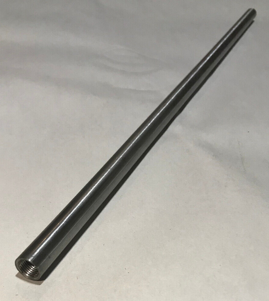 New 24" Brushed Steel Female Threaded Lamp Pipe, Rod, 1/8F Tap (3/8") #SP226S