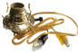 New Brass Plated #2, 3 - Terminal Electric Lamp Burner, 6' Gold Cord, Bottom Light - Stone Door Lamps