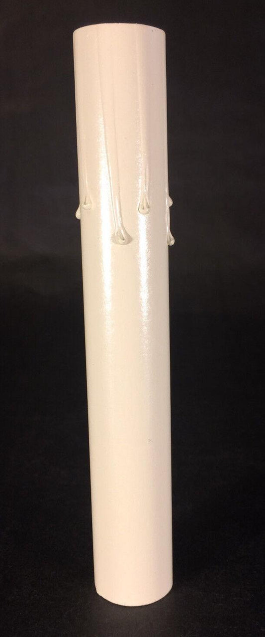 New 6" Ivory Tinted Antique Style Candle Cover w/ Drips, Candelabra (7/8" O.D.) - Stone Door Lamps