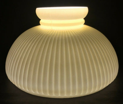New 10" Opal Glass Ribbed Student Lamp Shade, Cream Background, USA Made #SH003