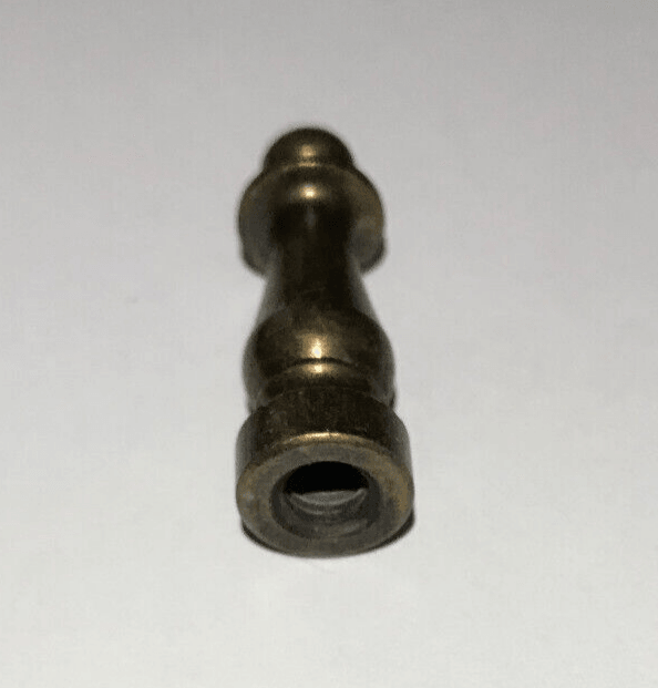 New 1 1/2" Column Style Brass Lamp Finial, Antique Brass Finish, 1/4 - 27F, BF950A - Stone Door Lamps