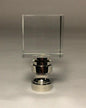 New Clear Crystal Cube Lamp Harp Finial, Nickel Base, 1 3/4" ht., 1/4 - 27 #LF090 - Stone Door Lamps