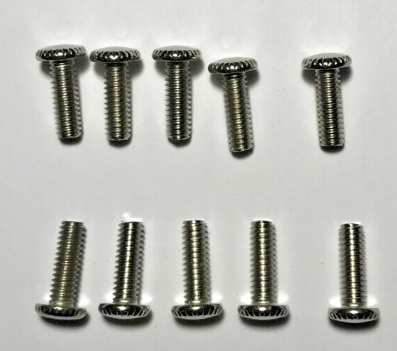 New Lot Of 10 Steel 1/2" Long Nickel Plated Finish Thumbhead Screws 8/32 Thread - Stone Door Lamps