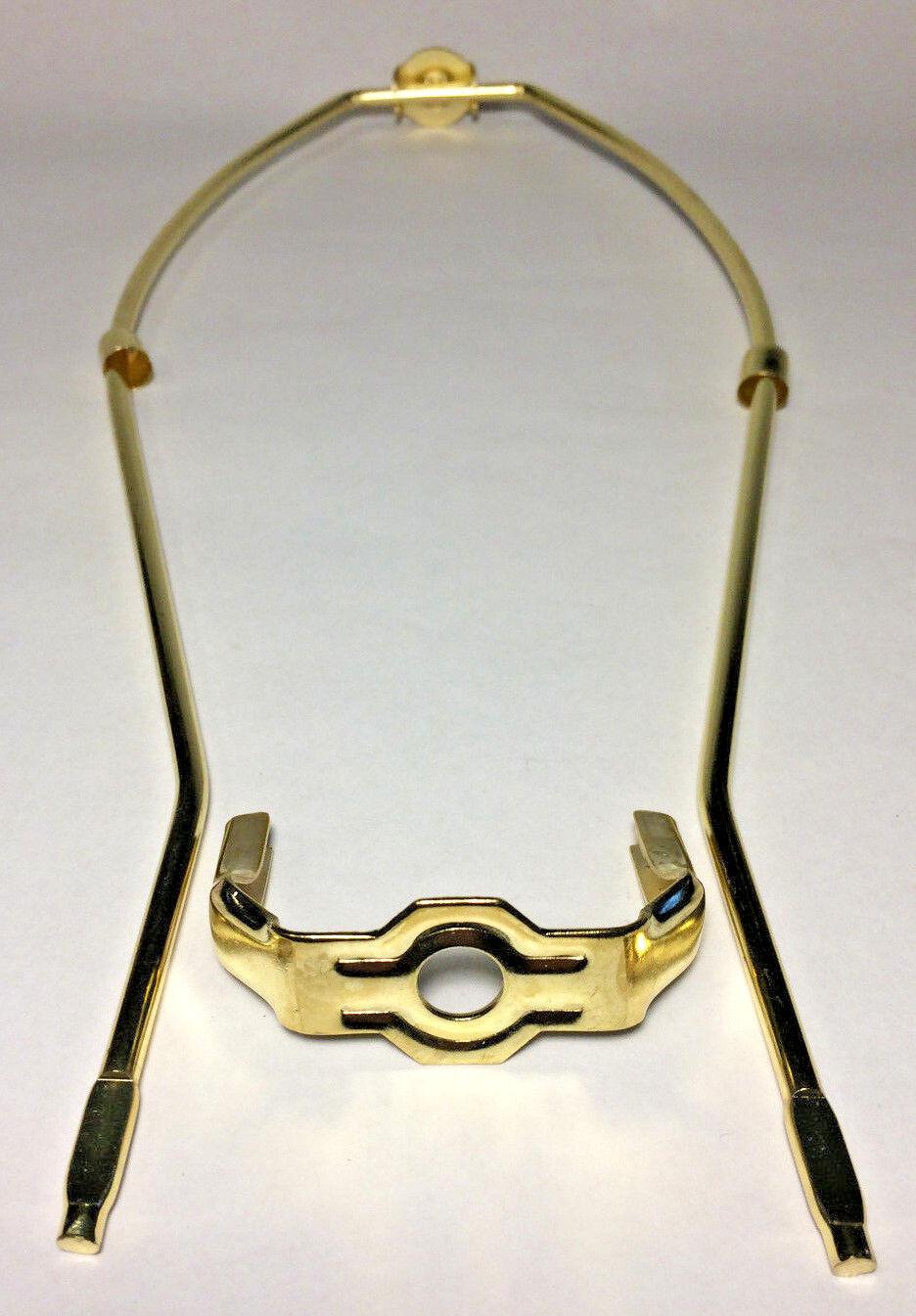 New 15" Brass Lamp HARP Shade Holder w/Base for Lamp Repair, Heavy Duty #HAR53 - Stone Door Lamps