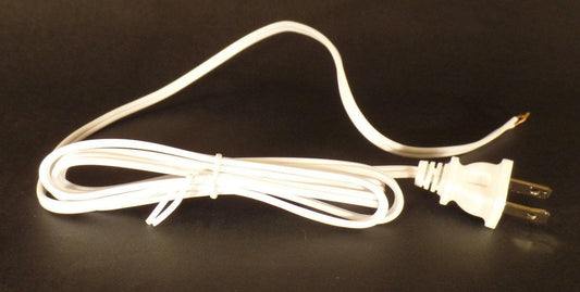NEW 6' White 18/2 Plastic Covered Lamp Cord Plug Set SPT - 1, U.L. Listed #CS701 - Stone Door Lamps