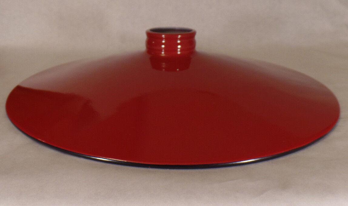 NEW 14" Red Metal Porcelain Industrial Style Flat Lamp Pendant Light Shade - Stone Door Lamps