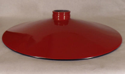NEW 14" Red Metal Porcelain Industrial Style Flat Lamp Pendant Light Shade - Stone Door Lamps
