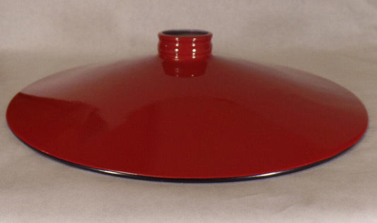 NEW 14" Red Metal Porcelain Industrial Style Flat Lamp Pendant Light Shade - Stone Door Lamps