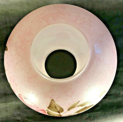 New 9" Hand Painted Queen Elizabeth Floral Scene Mottled Carmine Tint Ball Shade - Stone Door Lamps