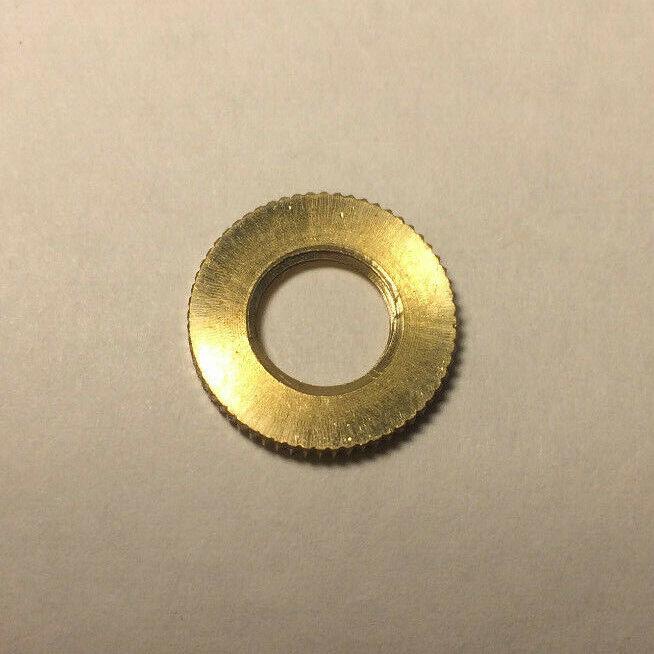 New Unfinished Brass Knurled Locknut, 1/4F (1/2" I.D.) Threads, 1" O.D. #LN715 - Stone Door Lamps