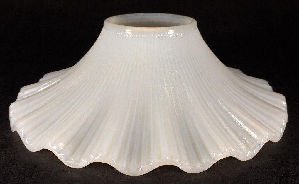 NEW 7 1/2" White Opal Glass Petticoat Oil Kerosene Lamp Chimney Shade PS645 - Stone Door Lamps
