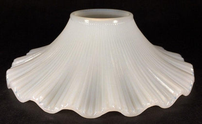 NEW 7 1/2" White Opal Glass Petticoat Oil Kerosene Lamp Chimney Shade PS645 - Stone Door Lamps