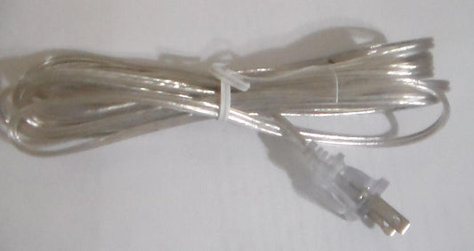 NEW 10 feet Clear Silver 18/2 Plastic Covered LAMP CORD PLUG SET SPT - 1 #CS733 - Stone Door Lamps