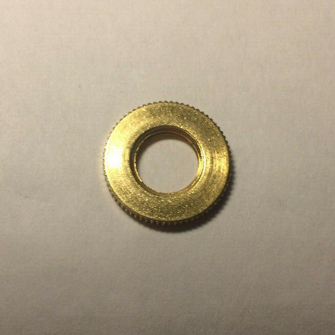 New Burnished & Lacquered Brass Knurled Locknut, 1/8F Threads, 3/4" O.D. #LN720