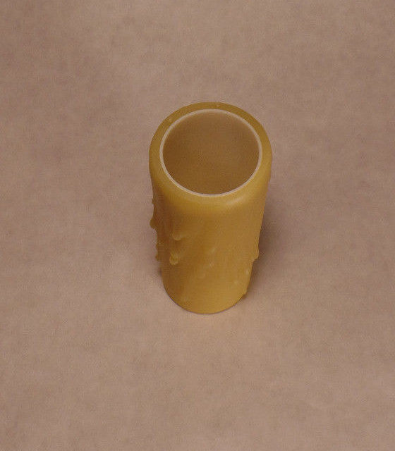 NEW 4" Gold PolyBeesWax Chandelier Standard Lamp Candle Cover with DRIPS CC912G