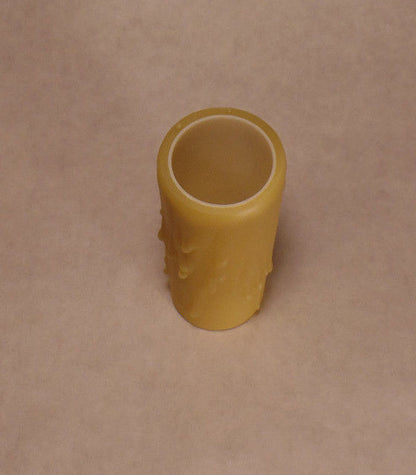 NEW 4" Gold PolyBeesWax Chandelier Standard Lamp Candle Cover with DRIPS CC912G