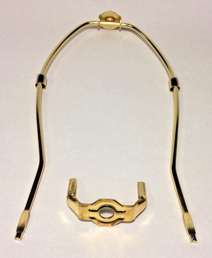 New 11 1/2" Brass Lamp HARP Shade Holder w/Base for Lamp Repair, Regular weight - Stone Door Lamps