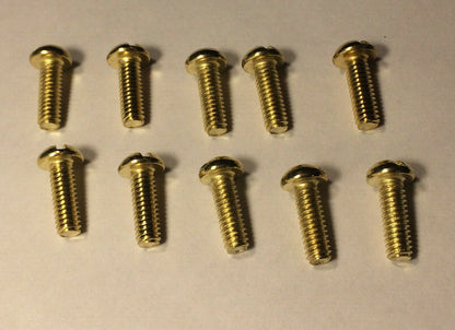 New Lot Of 10 Steel 1/2" Long Brass Plated Finish Canopy Screws 8/32 Thread #885
