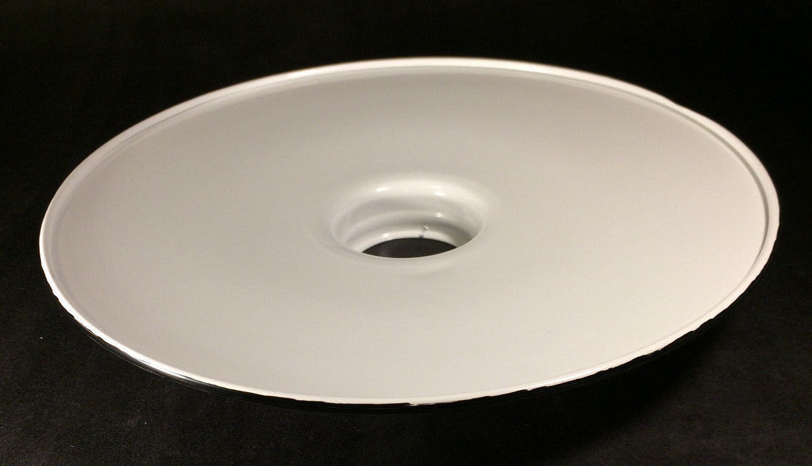 NEW 10 1/4" Flat White Metal Industrial Style Lamp Shade Porcelain Enamel Finish