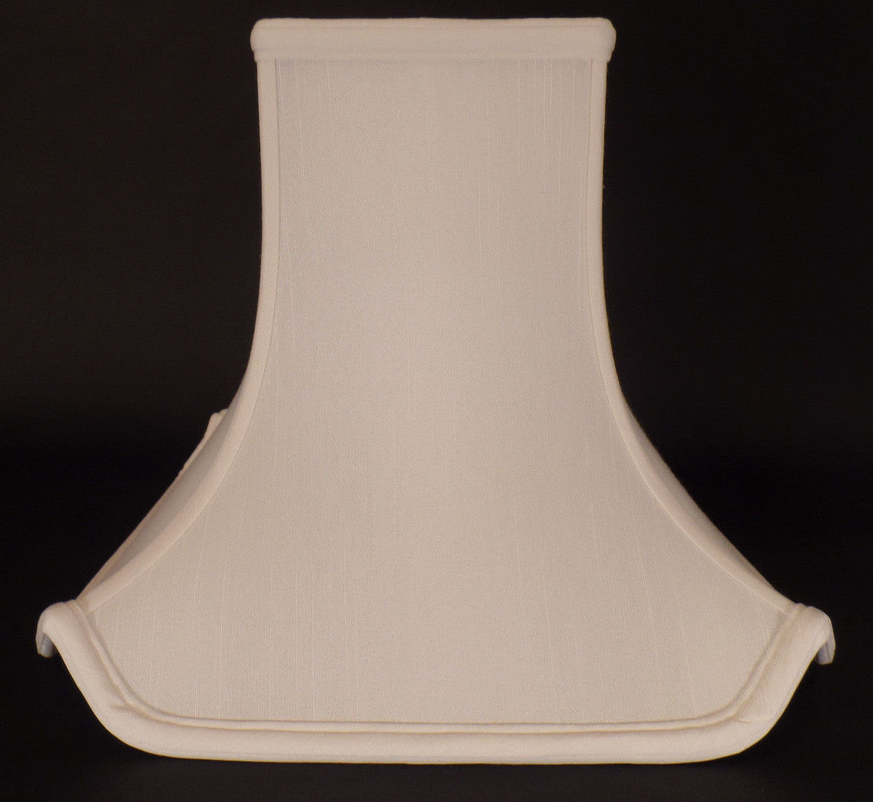 5" x 12" x 9.375" Off White Pagoda Style Tissue Shantung Fabric Lamp Shade #840W