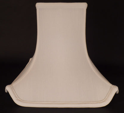 5" x 12" x 9.375" Off White Pagoda Style Tissue Shantung Fabric Lamp Shade #840W