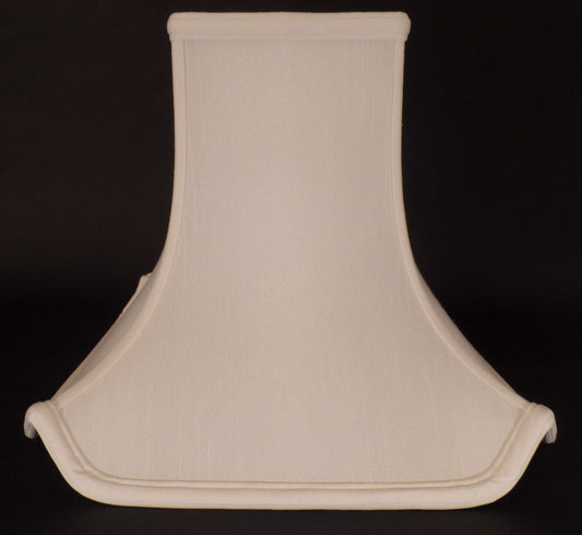 5" x 12" x 9.375" Off White Pagoda Style Tissue Shantung Fabric Lamp Shade #840W