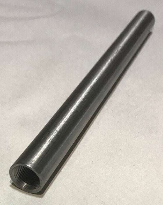 New 8" Brushed Steel Female Threaded Lamp Pipe, Rod, 1/8F Tap (3/8") #SP222S - Stone Door Lamps