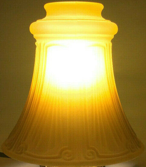New Satin Amber Pan Light Fixture Shade, 2 1/4" Fitter, 5.5" Tall, USA, #PS601