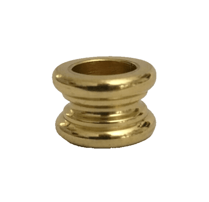 New Turned Brass Lamp Neck, Burnished & Lacquered, 1/8 IP Slip, 7/16" Ht #BN870 - Stone Door Lamps