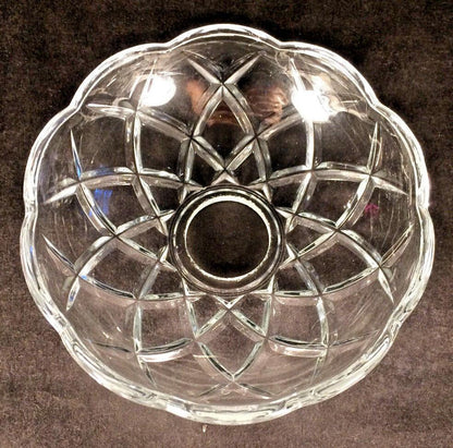 NEW 4" Pressed Glass Round Lamp Prism Chandelier Bobeche w/ NO Brass Pins #BB908 - Stone Door Lamps