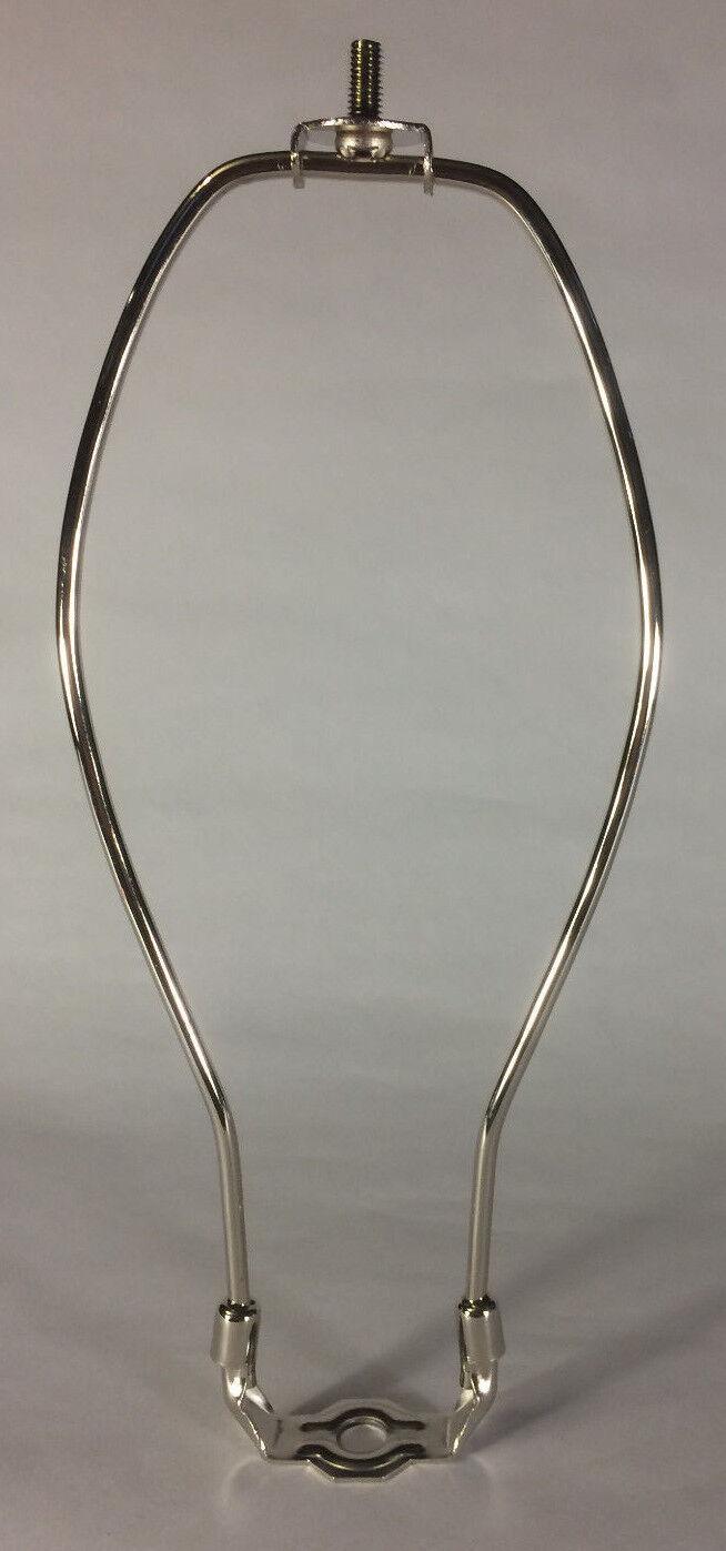 New 11" Nickel Finish Lamp HARP Shade Holder w/Base for Lamp Repair Lamp Part - Stone Door Lamps