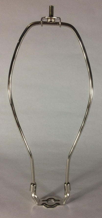 New 11" Nickel Finish Lamp HARP Shade Holder w/Base for Lamp Repair Lamp Part - Stone Door Lamps