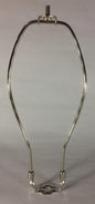 New 11" Nickel Finish Lamp HARP Shade Holder w/Base for Lamp Repair Lamp Part - Stone Door Lamps