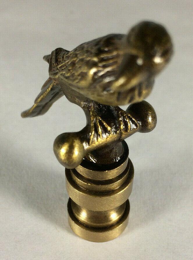 New 2 1/4" Zinc Die Cast Parrot Lamp Harp Finial, Antique Brass Finish #LF165A - Stone Door Lamps