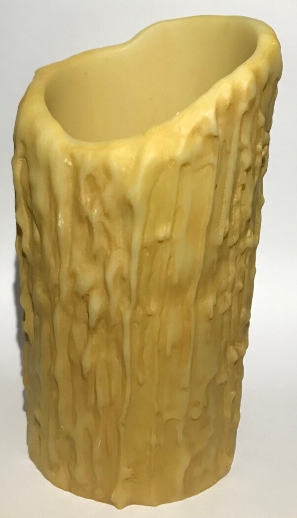 New 6" Ht. Large 3" Diameter Antique Gold Melting Resin Candle Cover #CC983A