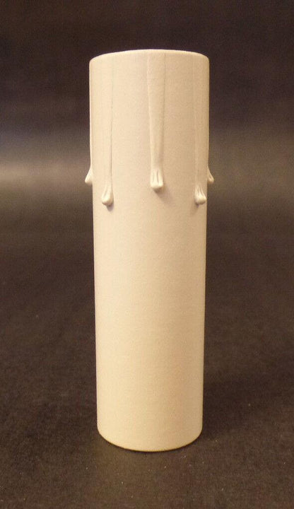 3" Ivory Paper Board Candle Cover w/ Drips Chandelier Lamp Socket, Candelabra 