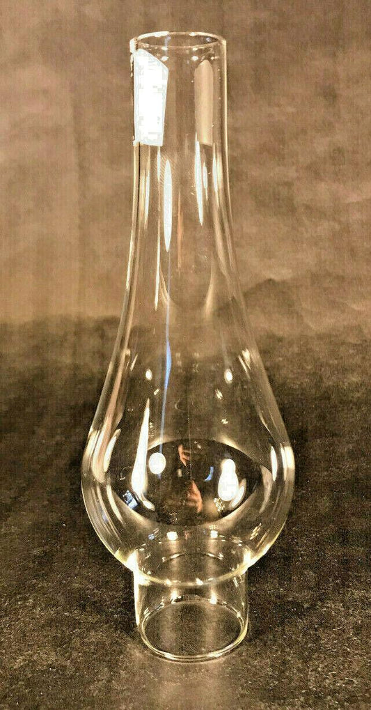 New 1 5/16" x 6 3/4" Clear Borosilicate Glass Oil Lamp #6 Bombe Chimney   #CH913