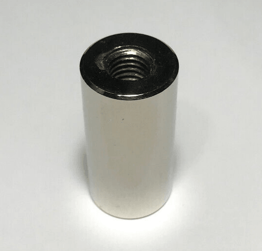 New Drum Style Brass Lamp Finial, Polished Nickel Finish, 1/4 - 27F Tap, 1" ht. - Stone Door Lamps