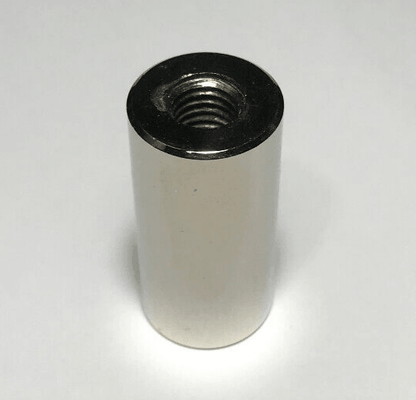 New Drum Style Brass Lamp Finial, Polished Nickel Finish, 1/4 - 27F Tap, 1" ht. - Stone Door Lamps