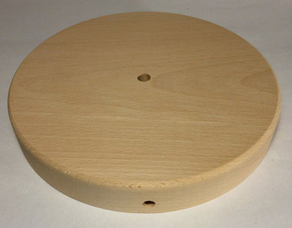 New 8" Modern Style Disc Shaped Rustic Wooden Lamp Base w/ Wire Way Hole #WB316U